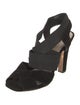 Prada Suede Grosgrain Trim Slingback Sandals