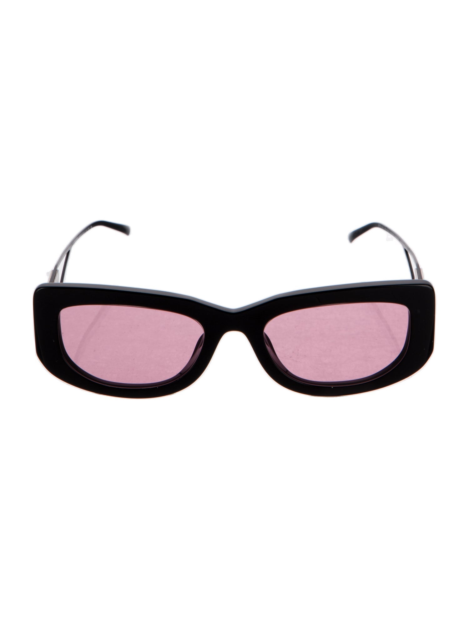 Prada Enameled Metal Triangle Square Sunglasses