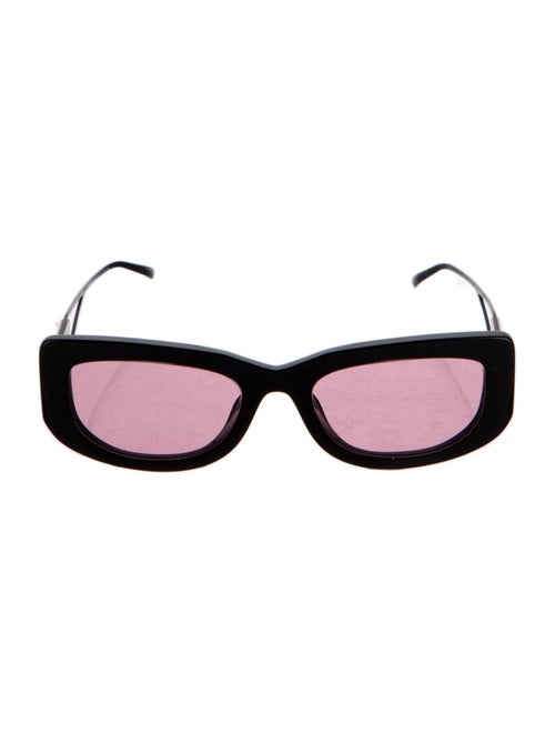 Prada Enameled Metal Triangle Square Sunglasses