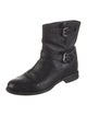 Prada Leather Moto Boots