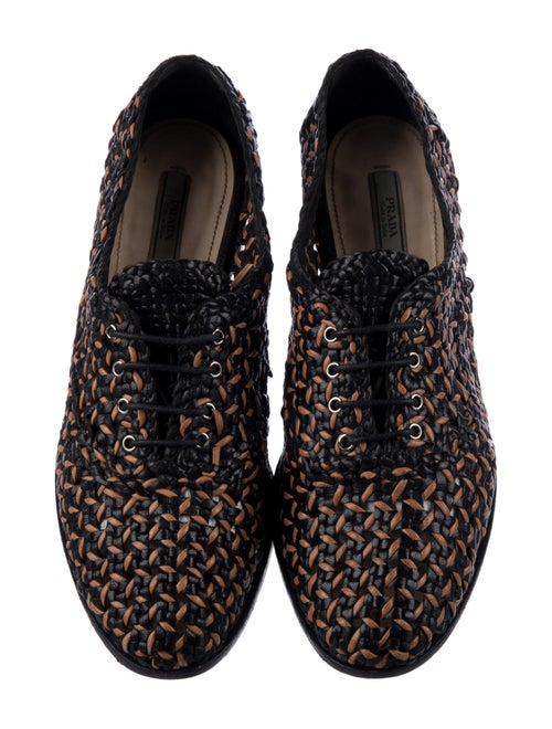 Prada Leather Printed Oxfords