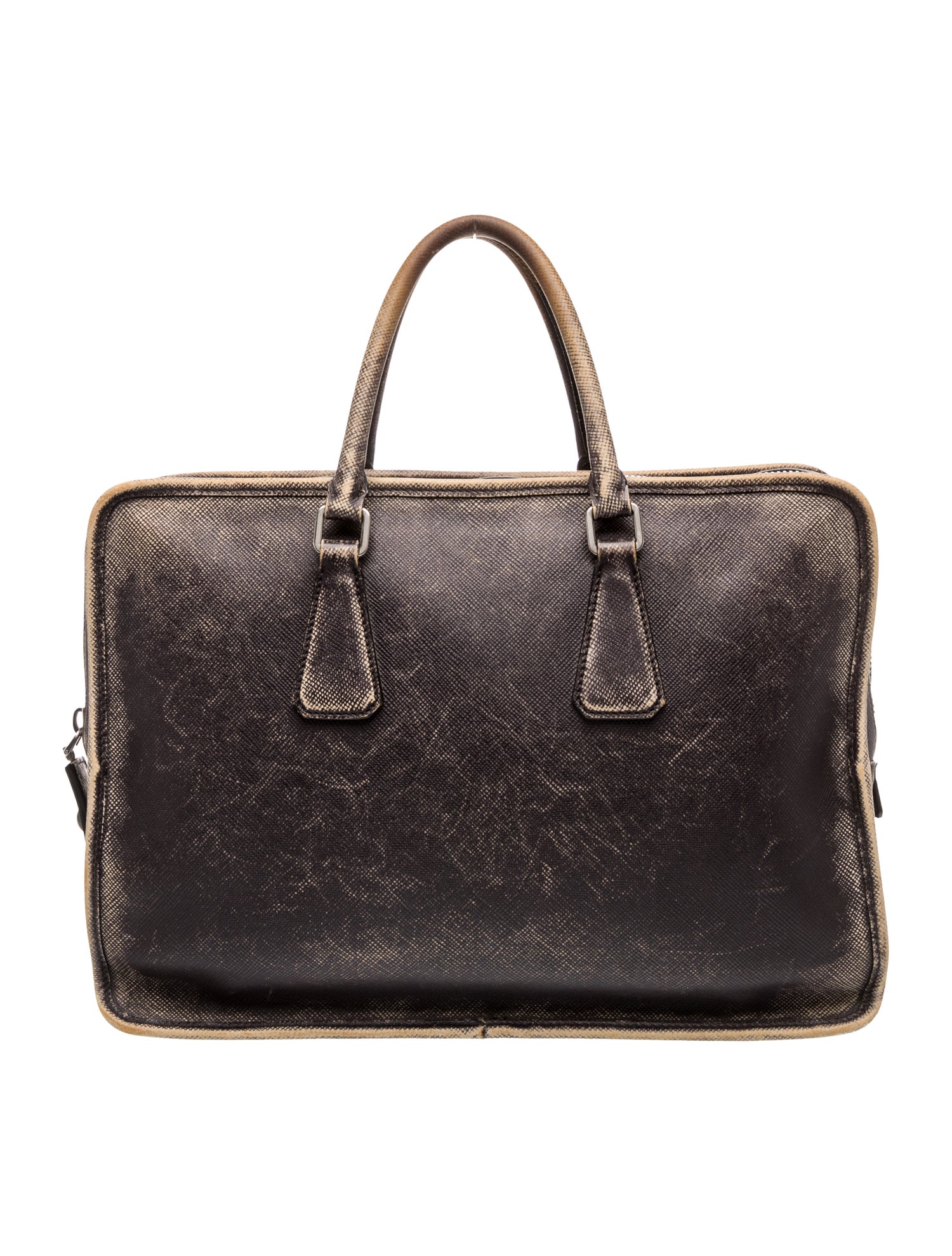 Prada Leather Saffiano Travel Briefcase