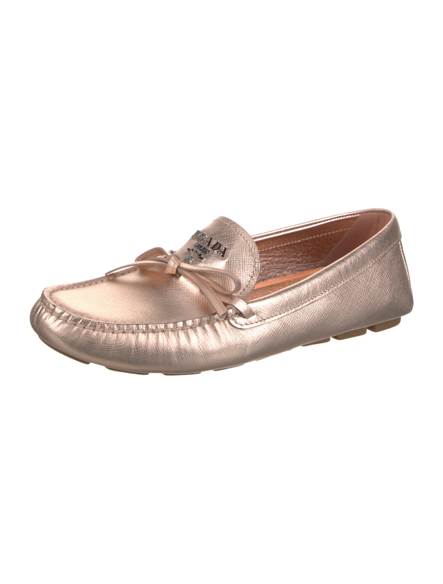 Prada Leather Bow Accents Slingback Sandals