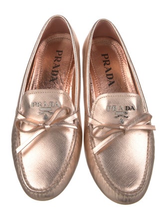 Prada Leather Bow Accents Slingback Sandals