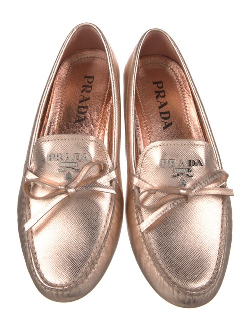 Prada Leather Bow Accents Slingback Sandals