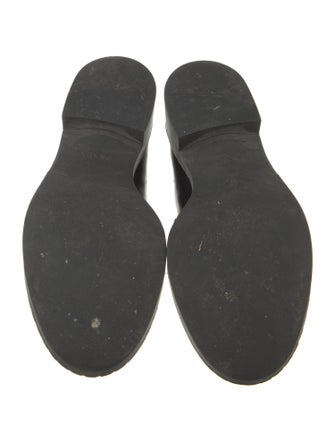 Prada Enameled Metal Triangle Leather Oxfords