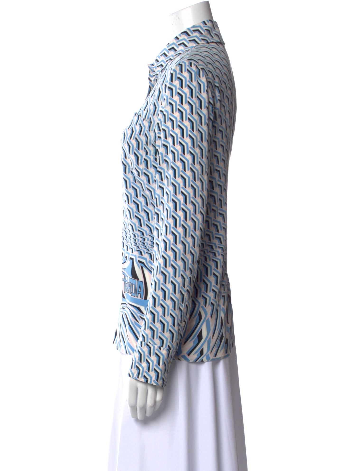 Prada 2019 Silk Button-Up Top