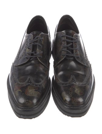 Prada Leather Eyelet Trim Brogues