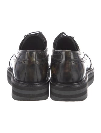 Prada Leather Eyelet Trim Brogues