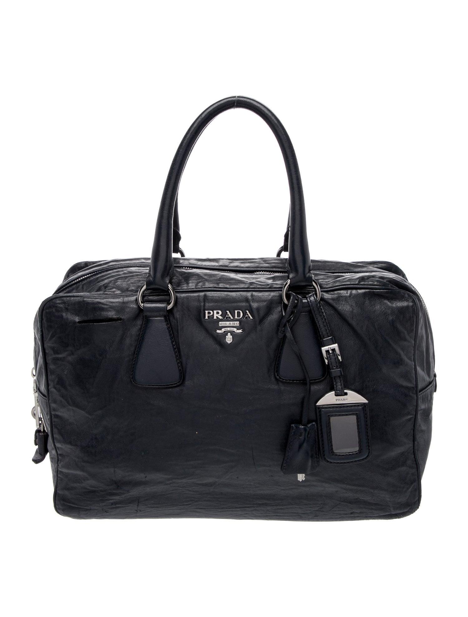 Prada Vitello Daino Leather Weekender Bag