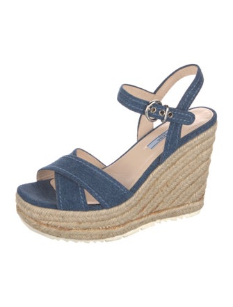 Prada Denim Braided Accents Espadrilles