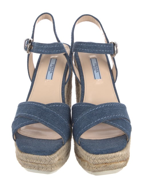 Prada Denim Braided Accents Espadrilles