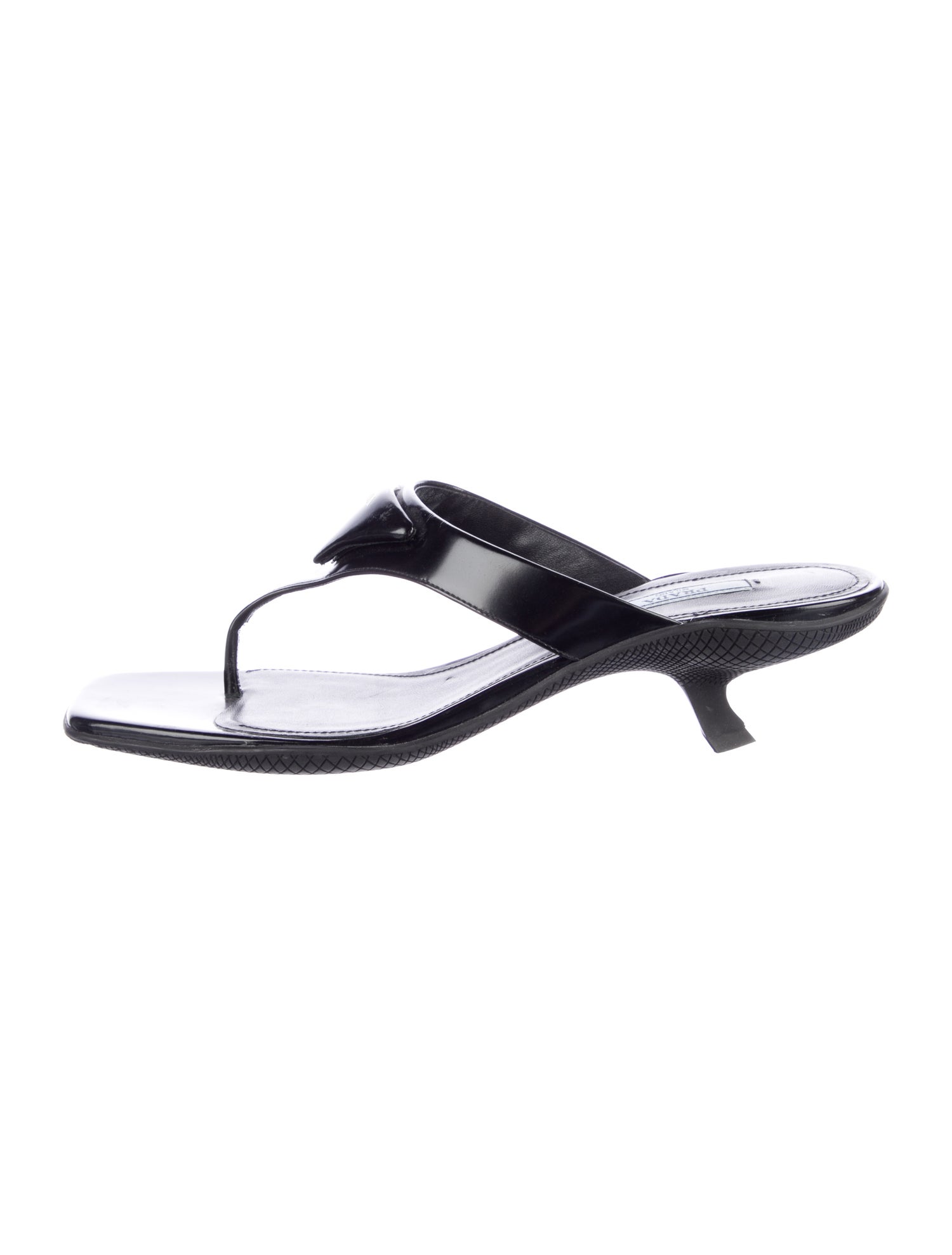 Prada Leather T-Strap Sandals