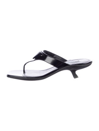 Prada Leather T-Strap Sandals