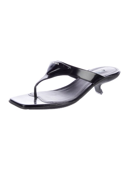 Prada Leather T-Strap Sandals