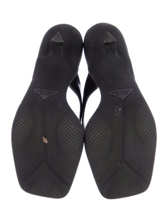 Prada Leather T-Strap Sandals