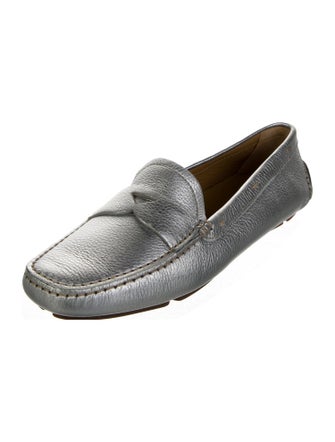 Prada Leather Lasercut Accents Loafers
