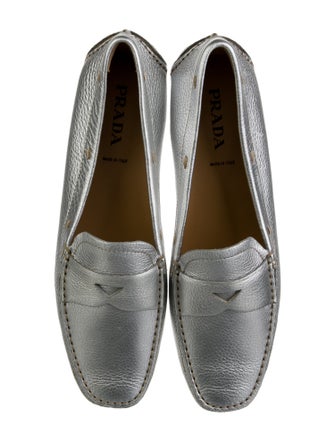 Prada Leather Lasercut Accents Loafers