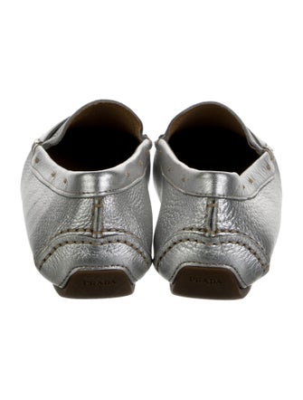 Prada Leather Lasercut Accents Loafers