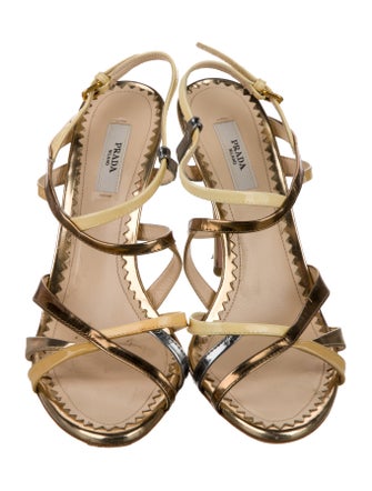 Prada Patent Leather Slingback Sandals