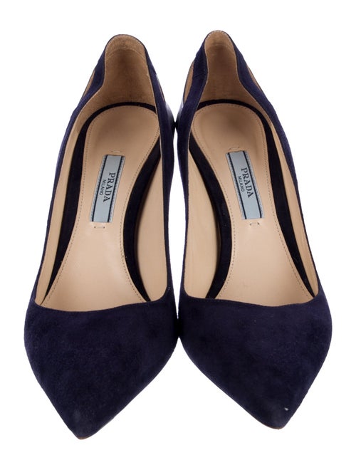 Prada Suede Cutout Accent Pumps