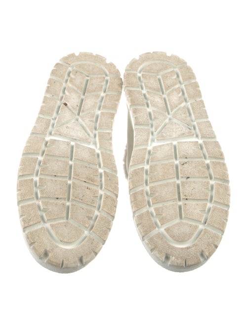 Prada Enameled Metal Triangle Suede Lace-Up Boots