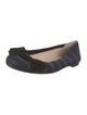 Prada Suede Striped Ballet Flats
