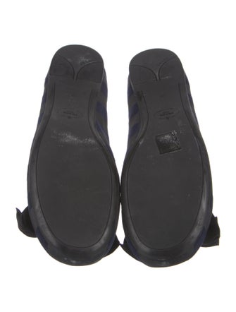 Prada Suede Striped Ballet Flats