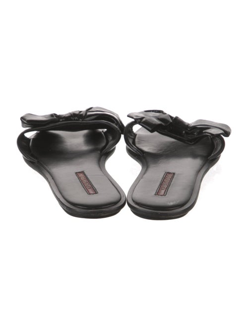 Prada Patent Leather Bow Accents Slides