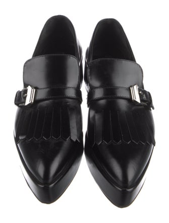 Prada Leather Pleated Accents Oxfords