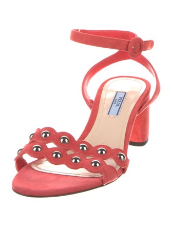 Prada Suede Studded Accents Sandals