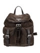 Prada Enameled Metal Triangle Backpack