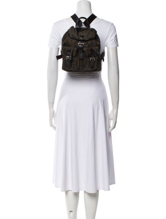 Prada Enameled Metal Triangle Backpack