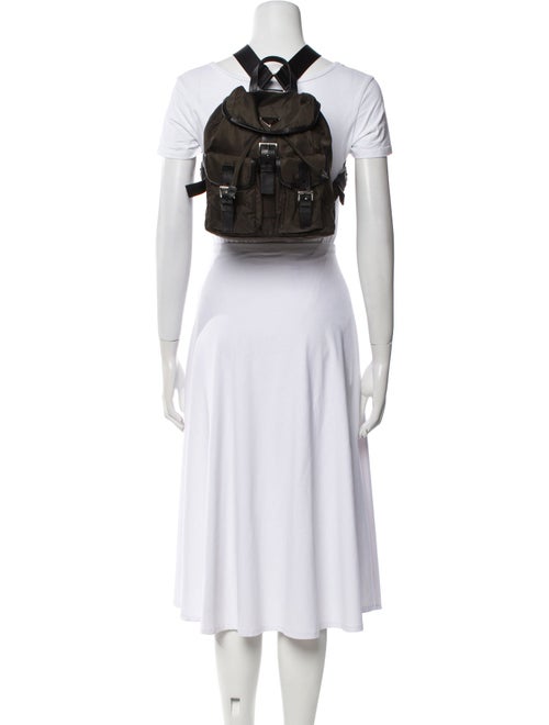 Prada Enameled Metal Triangle Backpack