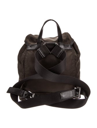 Prada Enameled Metal Triangle Backpack