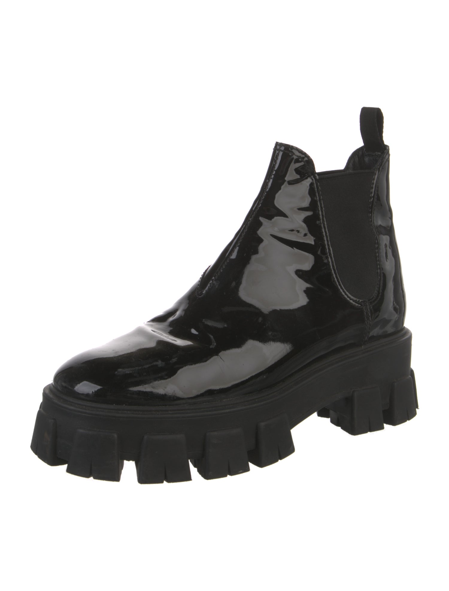 Prada Patent Leather Chelsea Boots