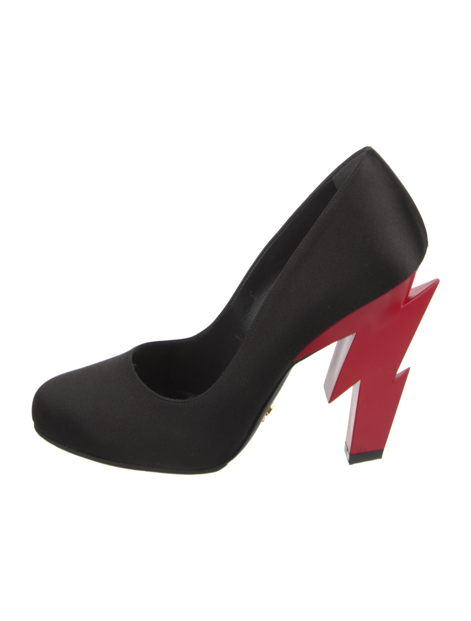 Prada Satin Colorblock Pattern Pumps