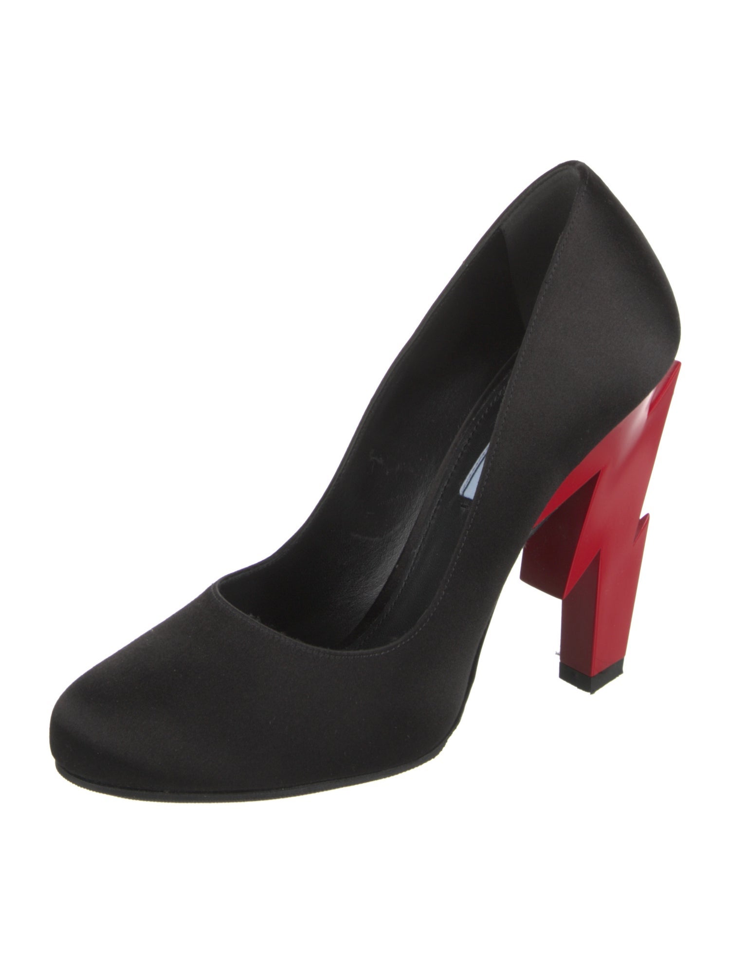 Prada Satin Colorblock Pattern Pumps