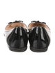 Prada Patent Leather Bow Accents Ballet Flats