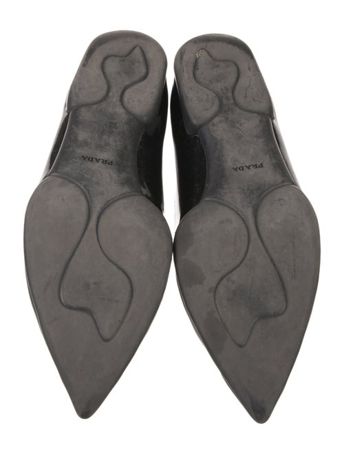 Prada Patent Leather Bow Accents Ballet Flats