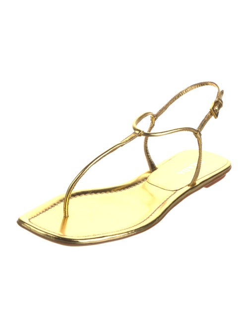 Prada Leather T-Strap Sandals