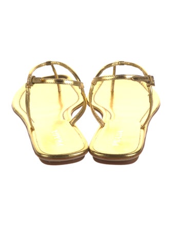 Prada Leather T-Strap Sandals