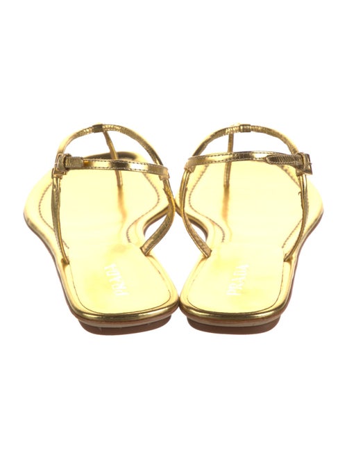 Prada Leather T-Strap Sandals