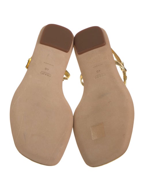 Prada Leather T-Strap Sandals