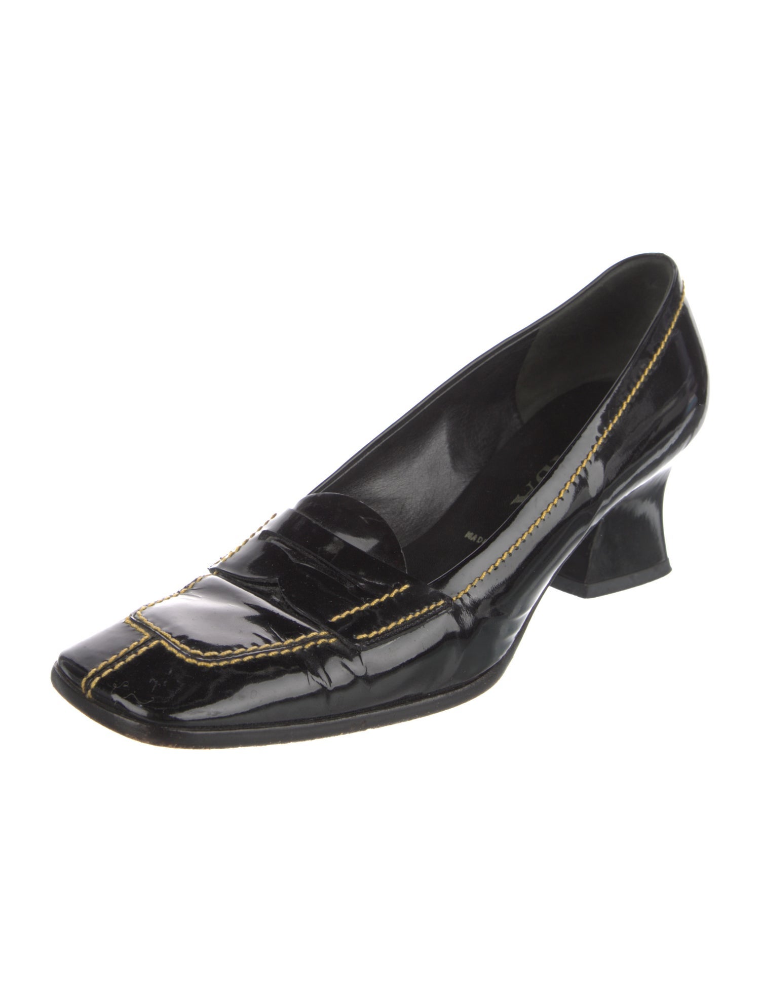 Prada Patent Leather Lasercut Accents Pumps