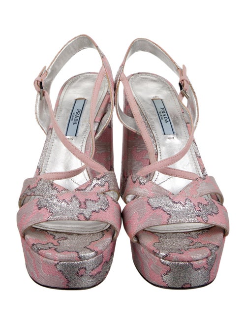 Prada Printed Glitter Accents Sandals