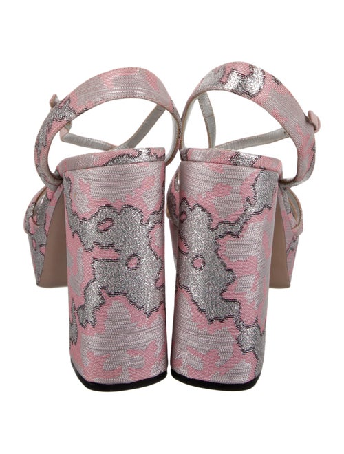 Prada Printed Glitter Accents Sandals