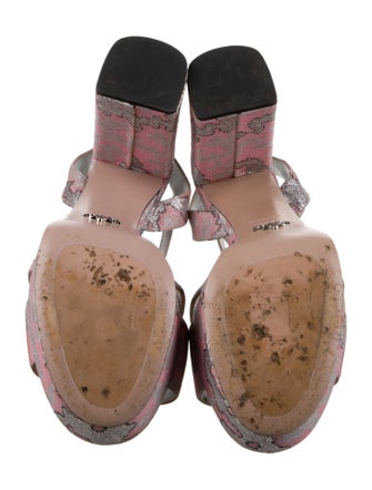 Prada Printed Glitter Accents Sandals