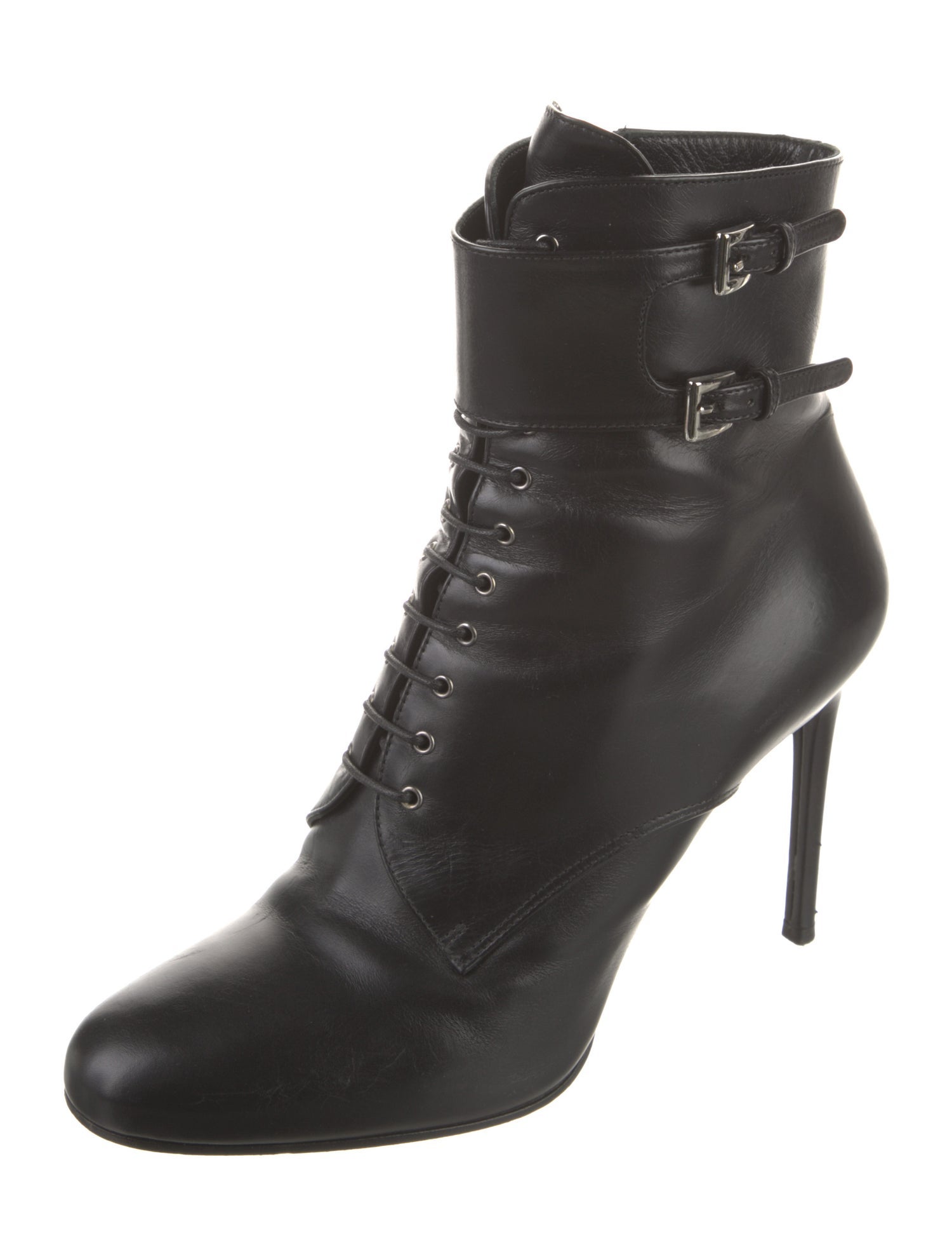 Prada Leather Lace-Up Boots