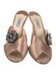 Prada Satin Crystal Embellishments Slides